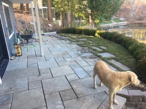 bluestone patio under construction