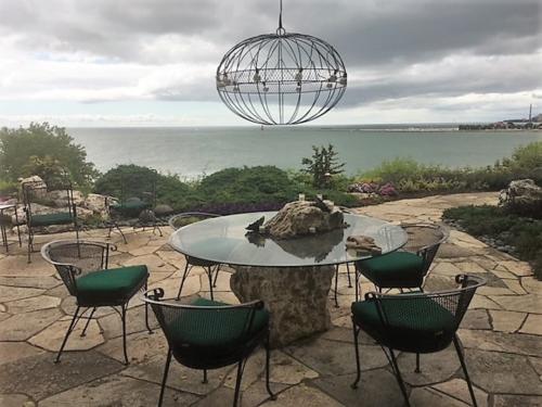 custom glass and stone table